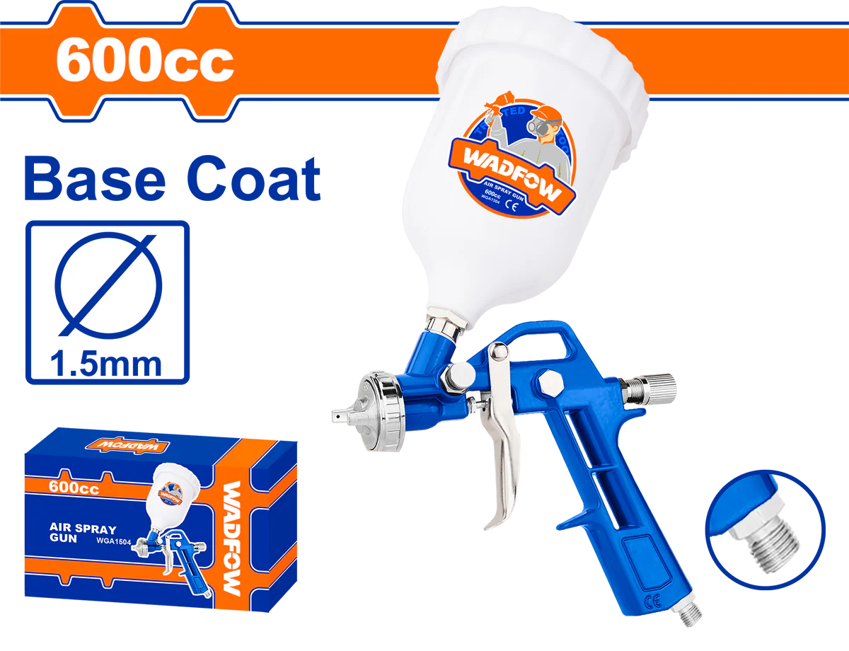WADFOW High-Pressure Air Spray Gun with 1000cc Aluminum Cup WGA1504 Wadfow